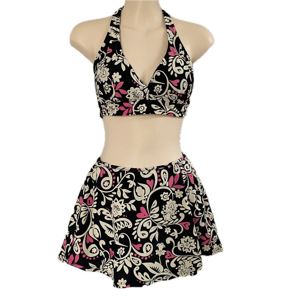 Two-Piece Skirted Bikini Bathing Suit with Built-in Panty – Sz 6